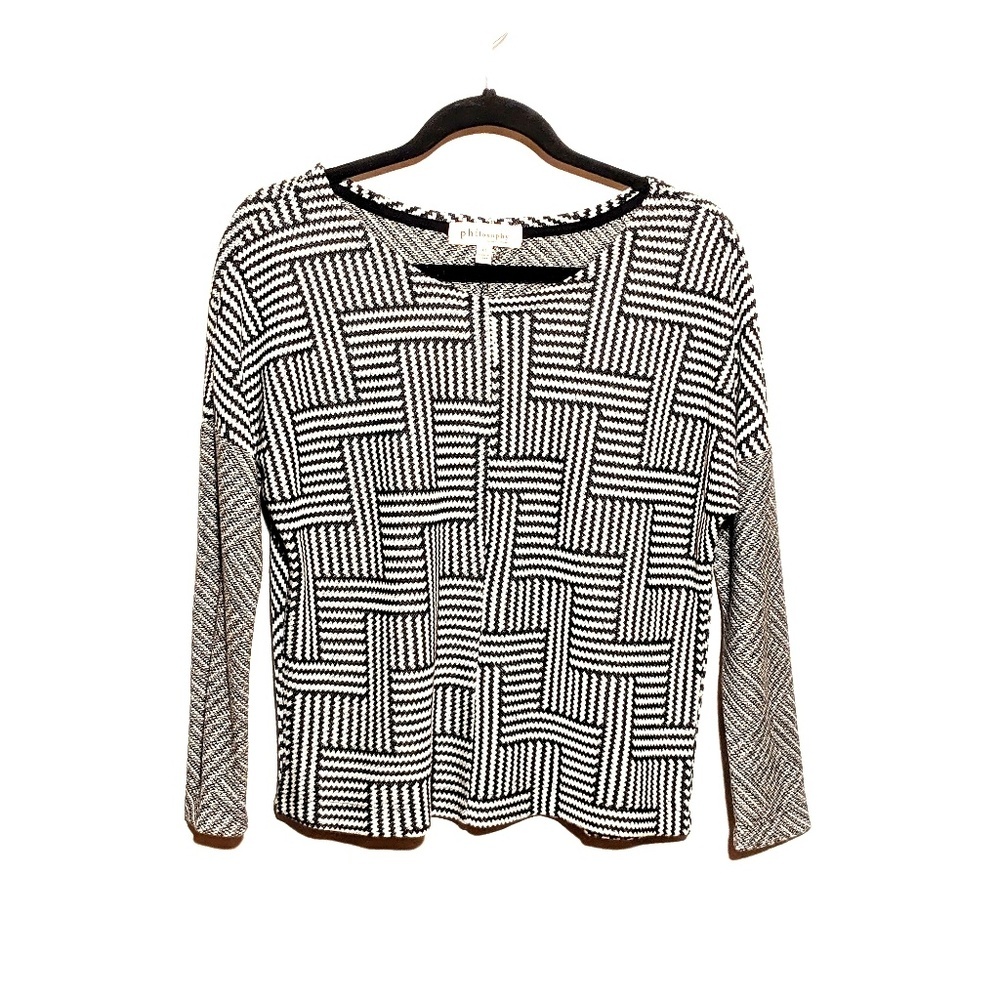 Philosophy Black & White sweater Sz XS